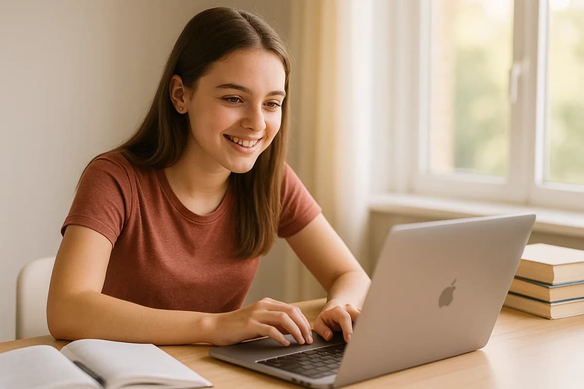 Student studying the ScoreJump ACT course online